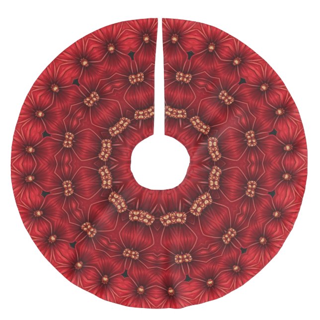 Roter dekorativer Weihnachtsbaumrock Polyester Weihnachtsbaumdecke (Vorderseite)
