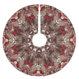 Roter dekorativer Weihnachtsbaumrock Polyester Weihnachtsbaumdecke