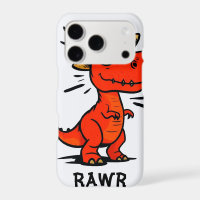 Roter Dino mit Strohhut - Cartoon-Reptil-Kunst