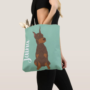 Roter Dobermann Pinscher Tasche