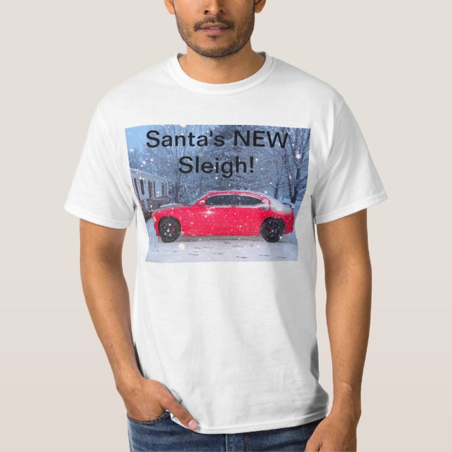 Roter Dodge-Ladegerät-WeihnachtsT - Shirt (Vorderseite)