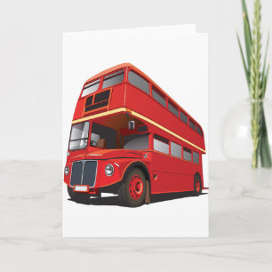 Roter Doppeldeckerbus Klassischer Londoner Transpo Karte