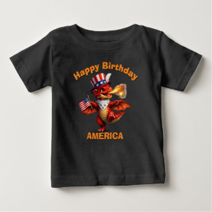 Roter Drache (6e) Patriotisches Kinder-T-Shirt Baby T-shirt