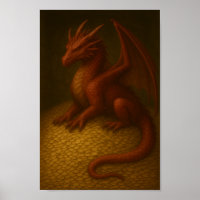 Roter Drache auf Gold