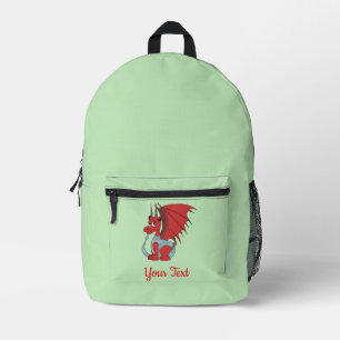 Roter Drache Cartoon Bedruckter Rucksack