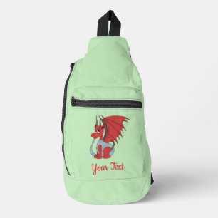 Roter Drache Cartoon Crossbody Bag