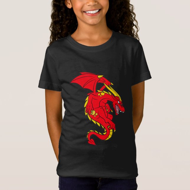 Roter Drache der Kindergröße T-Shirt (Vorderseite)