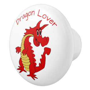 Roter Drache Design personalisiert Keramikknauf
