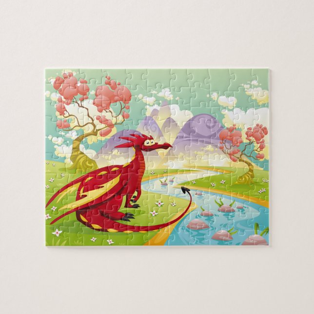 Roter Drache Dreamscape 8x10 (Horizontal)