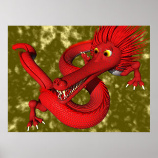 Roter Drache (groß) Poster