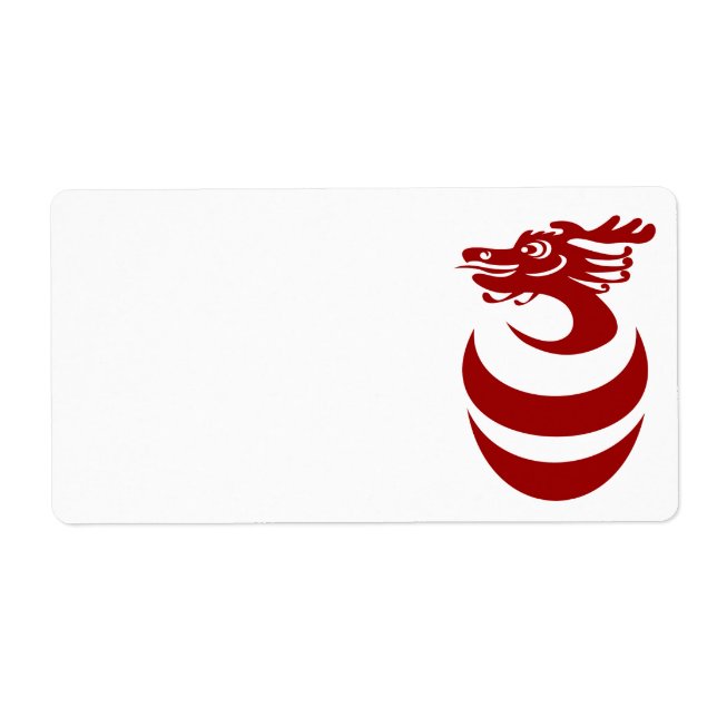 Roter Drache im Eieretikett (Vorne)