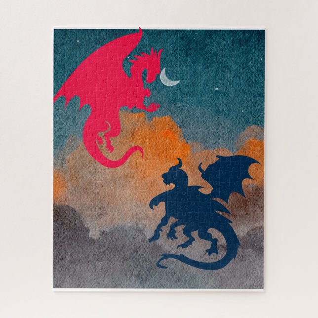 Roter Drache in der Nacht (Vertikal)