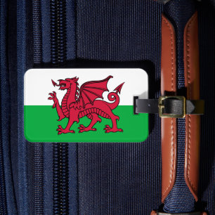 Roter Drache keltische Flagge von Wales & Walisisc Gepäckanhänger