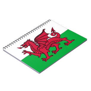 Roter Drache Keltische Flagge von Wales & Walisisc Notizblock