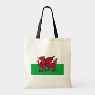 Roter Drache Keltische Flagge von Wales & Walisisc Tragetasche