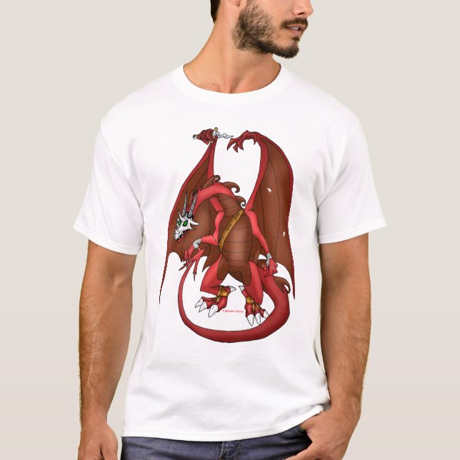 Roter Drache-Krieger T-Shirt (Vorderseite)