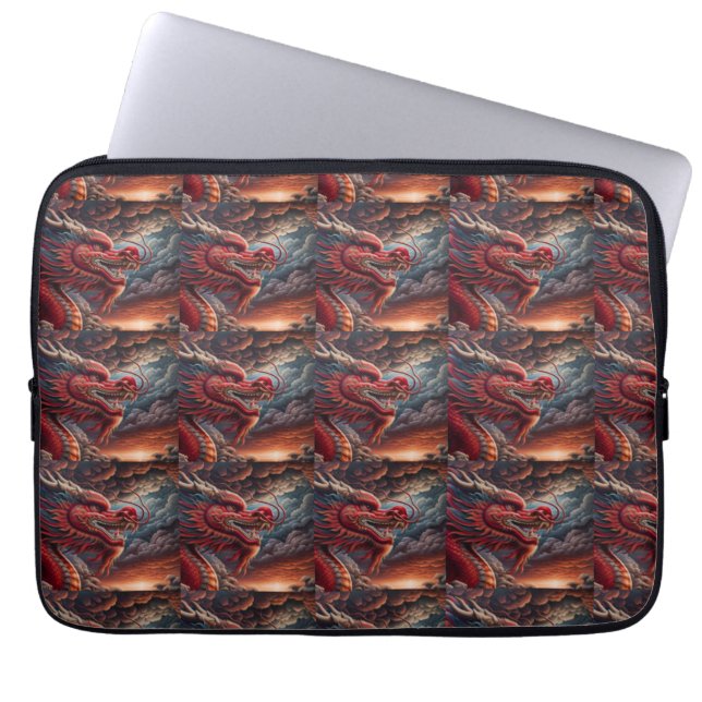 Roter Drache  Laptopschutzhülle (Vorderseite)