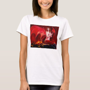 Roter Drache-Spaghetti-Bügel T-Shirt