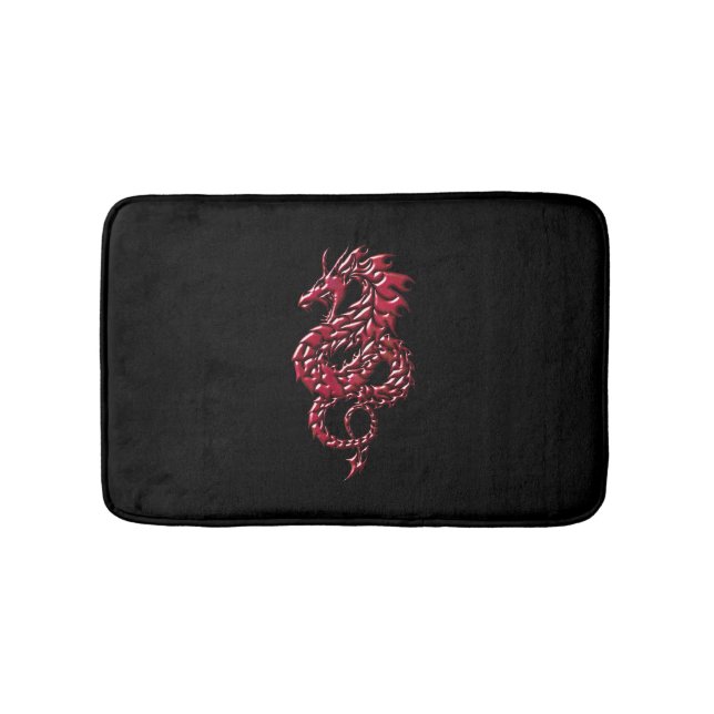 Roter Drache-steigende Bad-Matte Badematte (Vorderseite)