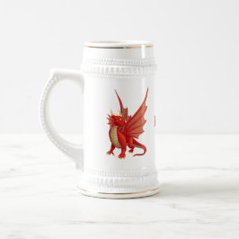 Roter Drache Stein Bierglas