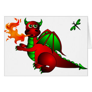 Roter Drache und Libelle
