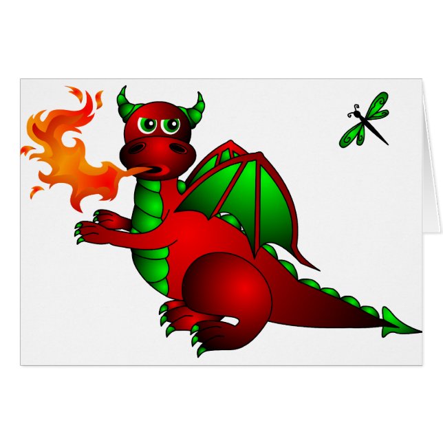Roter Drache und Libelle (Vorderseite (Horizontal))