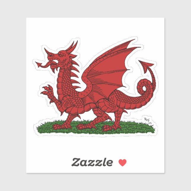 Roter Drache von Wales Aufkleber (Blatt)