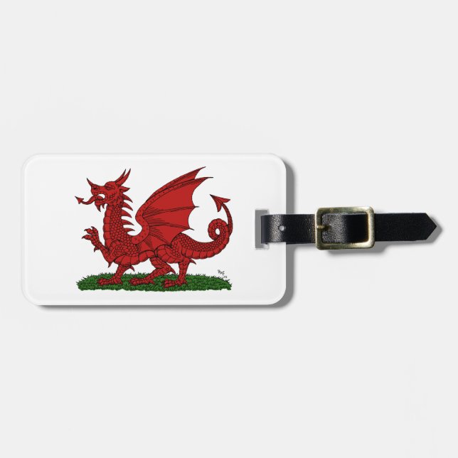Roter Drache von Wales Gepäckanhänger (Vorderseite horizontal)