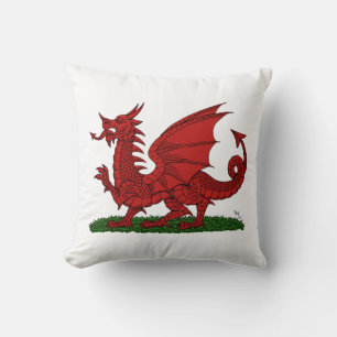 Roter Drache von Wales Kissen