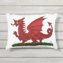 Roter Drache von Wales Kissen Für Draußen
