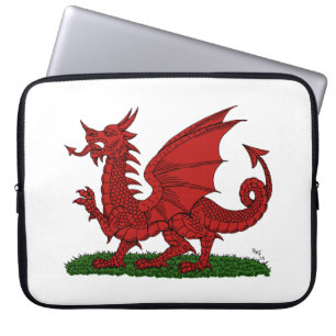 Roter Drache von Wales Laptopschutzhülle