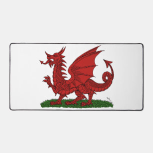 Roter Drache von Wales Schreibtischunterlage