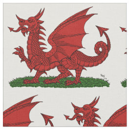 Roter Drache von Wales Stoff