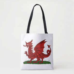 Roter Drache von Wales Tasche
