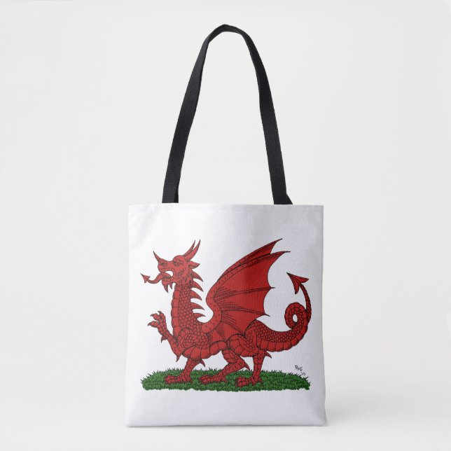 Roter Drache von Wales Tasche (Vorderseite)