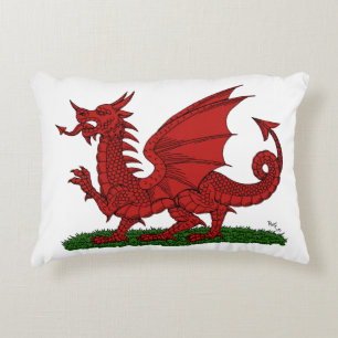 Roter Drache von Wales Zierkissen
