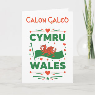 Roter Drache Wales Cymru Karte