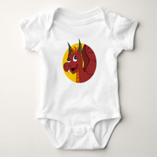Roter Drachenjunge Cartoon Baby Strampler