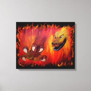 Roter Drachenklaue Leinwanddruck