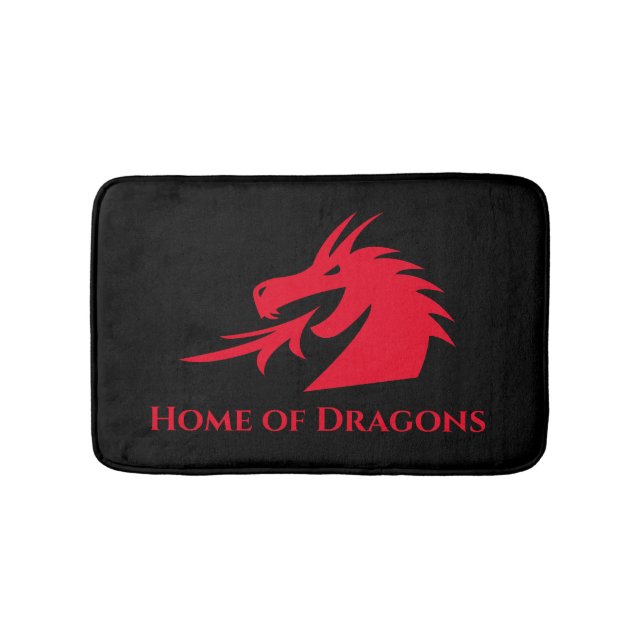 Roter Drachenkopf Design einzigartige Badematte (Vorderseite)