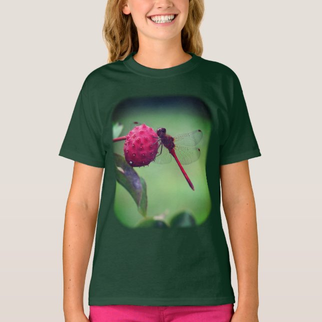 Roter Dragonfly Dogwood Frucht Natur  T-Shirt (Vorderseite)