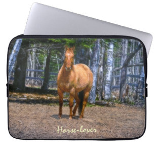 Roter Dun Horse-Lover-Pferdeschwanz Laptopschutzhülle