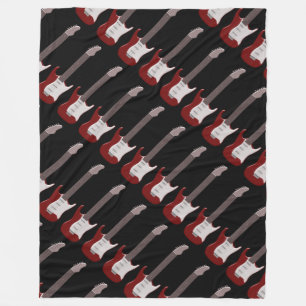Roter E-Gitarren-Entwurf Fleecedecke