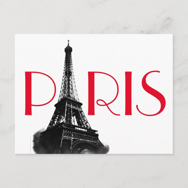 Roter Eiffelturm Paris Reisen Postkarte (Vorderseite)