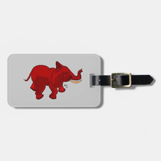 Roter Elefant-Gepäckanhänger Gepäckanhänger (Vorderseite horizontal)