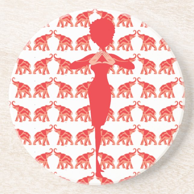 Roter Elefant-Getränk-Untersetzer Untersetzer (Vorne)