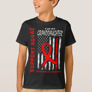 Roter Enkelin-Herzkrankheit-Bewusstseinsflagge Bac T-Shirt