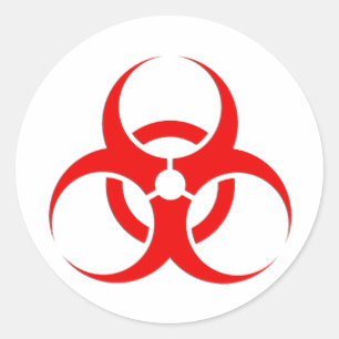 Roter Entwurf der Biogefährdung! Runder Aufkleber