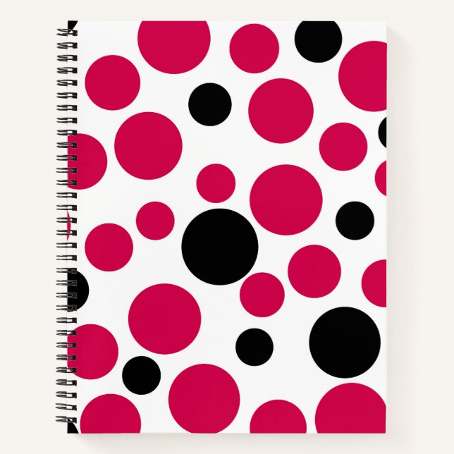 Roter Erbsenretro auf weißem Hintergrund Notizbuch (Vorderseite)
