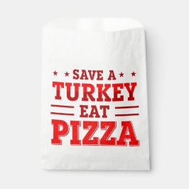 Roter Erntedank rette Pizza aus Truthahn Geschenktütchen